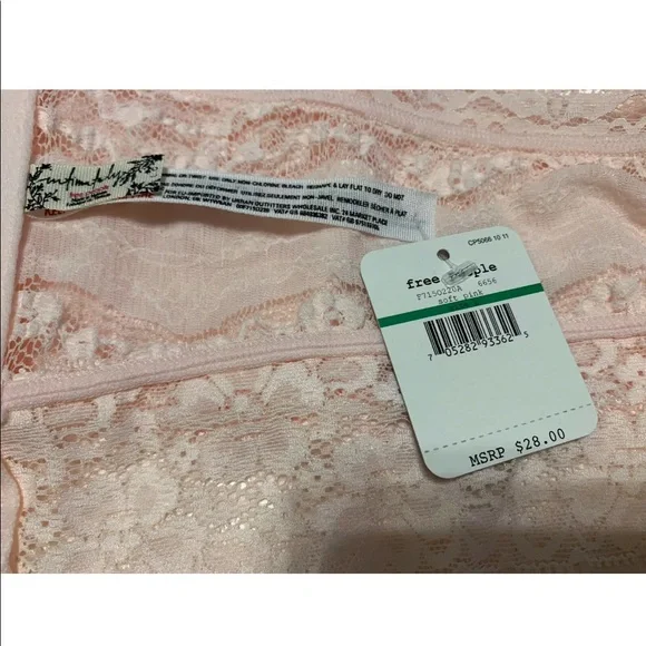 FREE PEOPLE Large Bralette Lace Bandeau Soft Pink - Picture 8 of 9